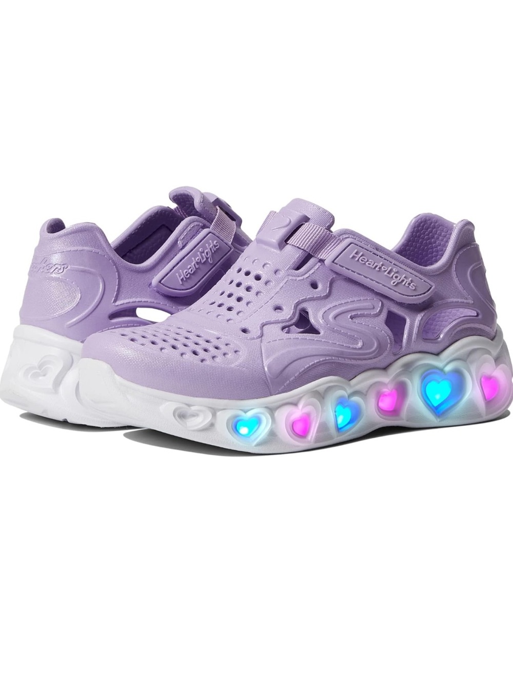 Skechers Lilac Heart-Light LED Sneakers